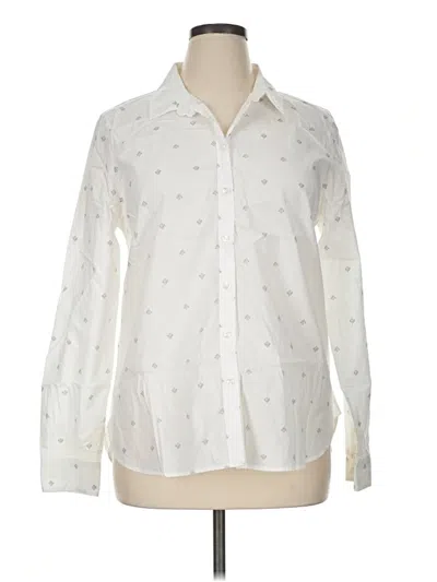 Pre-owned Garnet Hill Long Sleeve Blouse In Ivory
