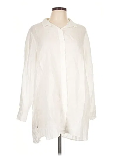 Pre-owned Garnet Hill Long Sleeve Blouse In Ivory