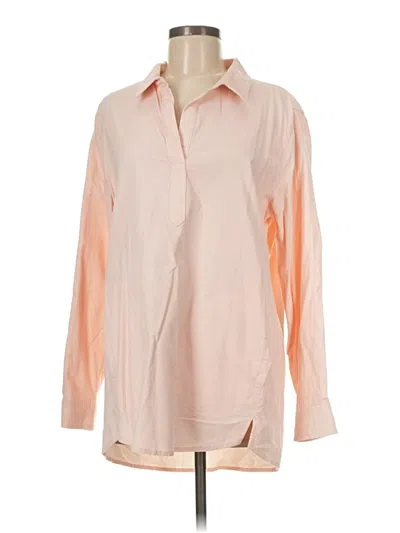 Pre-owned Garnet Hill Long Sleeve Blouse In Pink