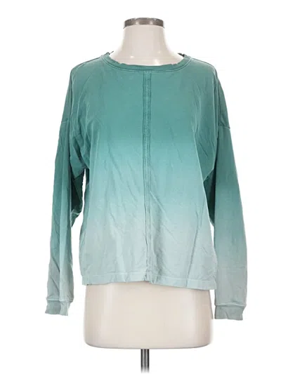 Pre-owned Garnet Hill Long Sleeve Blouse In Teal