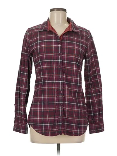 Pre-owned Garnet Hill Long Sleeve Button Down Shirt In Burgundy