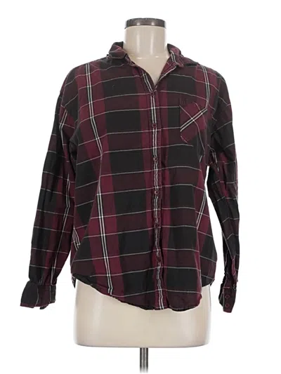 Pre-owned Garnet Hill Long Sleeve Button Down Shirt In Burgundy