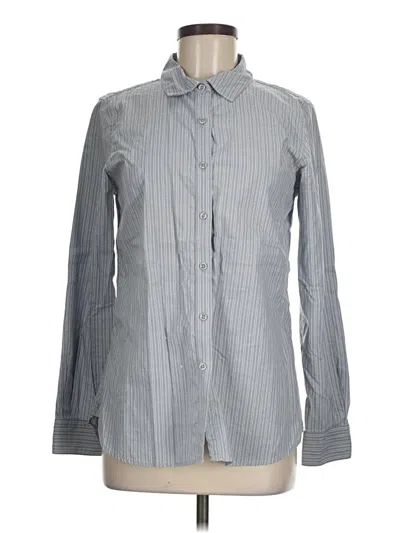 Pre-owned Garnet Hill Long Sleeve Button Down Shirt In Gray