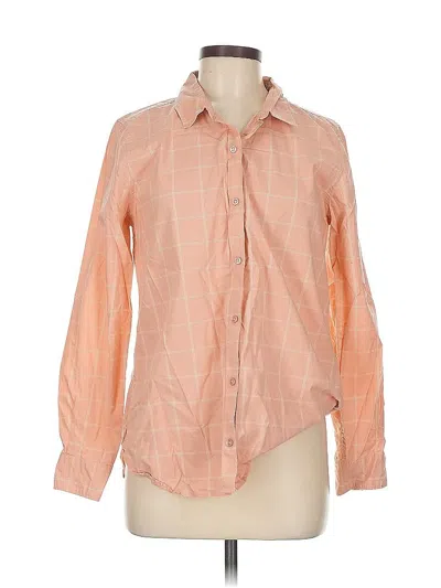 Pre-owned Garnet Hill Long Sleeve Button Down Shirt In Orange