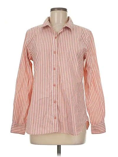 Pre-owned Garnet Hill Long Sleeve Button Down Shirt In Orange