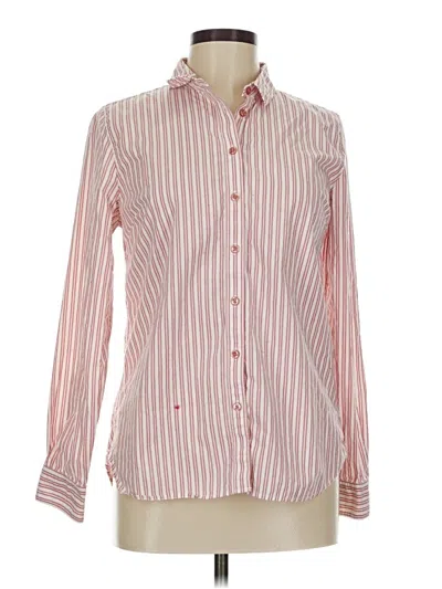 Pre-owned Garnet Hill Long Sleeve Button Down Shirt In Pink