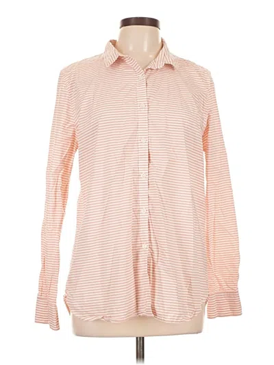Pre-owned Garnet Hill Long Sleeve Button Down Shirt In Pink
