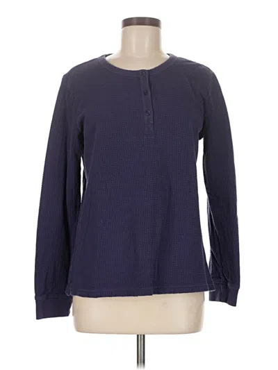 Pre-owned Garnet Hill Long Sleeve Henley Shirt In Purple