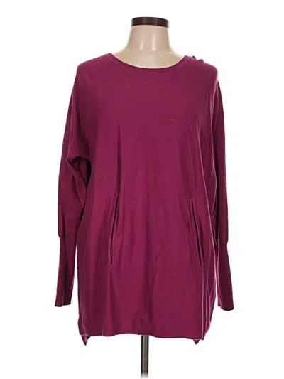 Pre-owned Garnet Hill Long Sleeve Top Burgundy Boatneck Tops