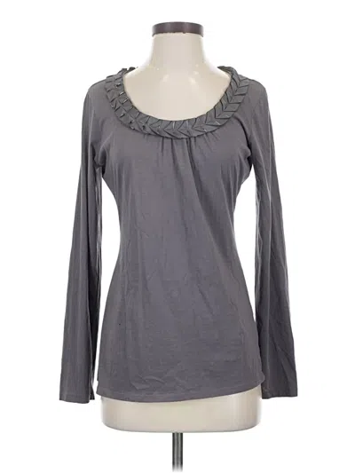 Pre-owned Garnet Hill Long Sleeve Top Gray Cowl Neck Tops