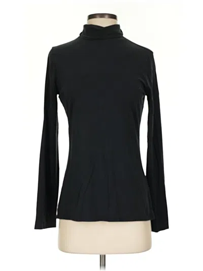 Pre-owned Garnet Hill Long Sleeve Turtleneck In Black