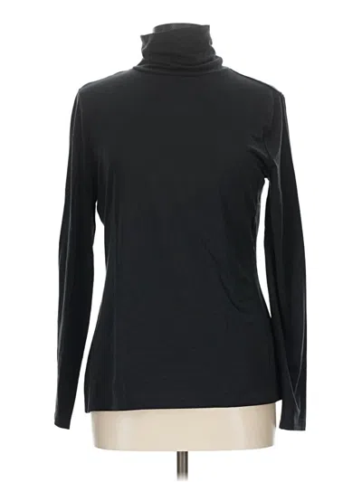 Pre-owned Garnet Hill Long Sleeve Turtleneck In Black