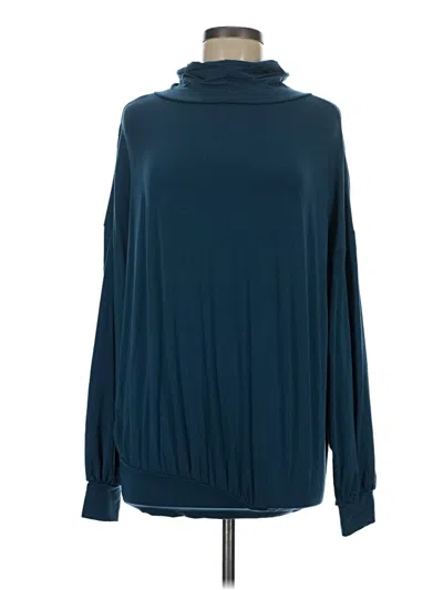 Pre-owned Garnet Hill Long Sleeve Turtleneck In Blue