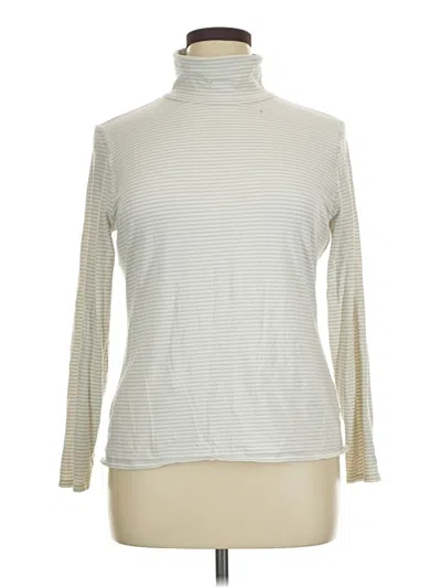 Pre-owned Garnet Hill Long Sleeve Turtleneck In Silver