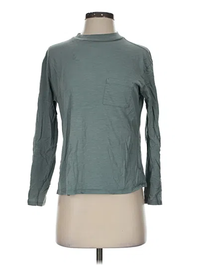 Pre-owned Garnet Hill Long Sleeve Turtleneck In Teal