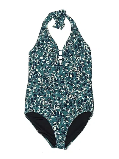 Pre-owned Garnet Hill One Piece Swimsuit In Blue