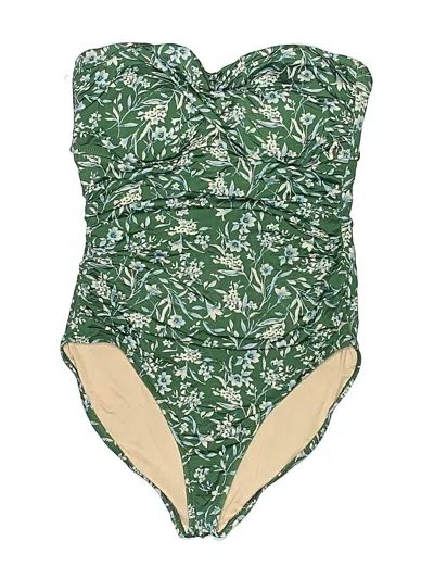 Pre-owned Garnet Hill One Piece Swimsuit In Green