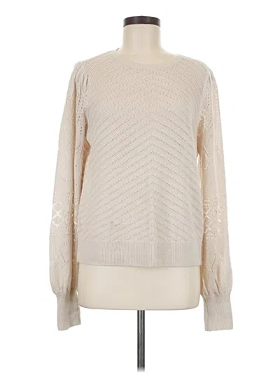 Pre-owned Garnet Hill Pullover Sweater In White