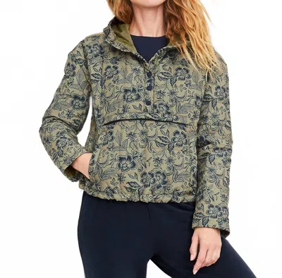 Garnet Hill Recycled Quilted Pullover Jacket In Green