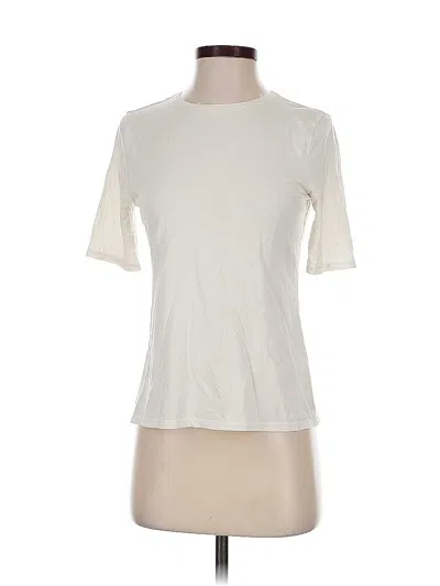 Pre-owned Garnet Hill Short Sleeve T-shirt In White
