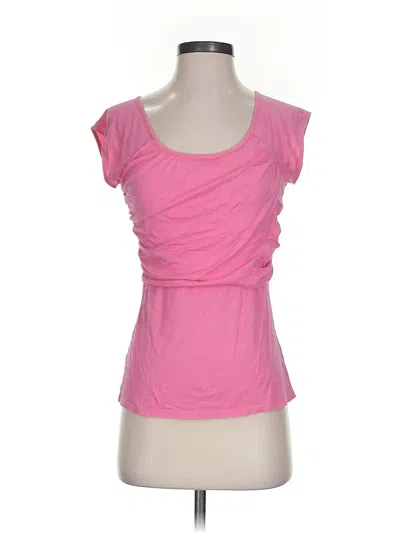 Pre-owned Garnet Hill Short Sleeve Top Pink Scoop Neck Tops