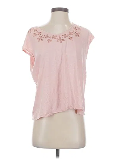 Pre-owned Garnet Hill Short Sleeve Top Pink Scoop Neck Tops