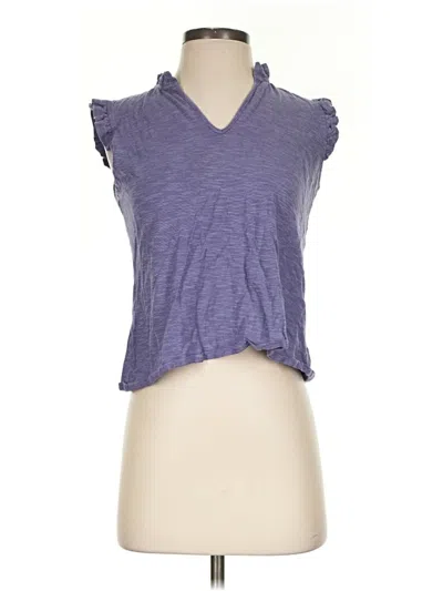 Pre-owned Garnet Hill Short Sleeve Top Purple Cowl Neck Tops