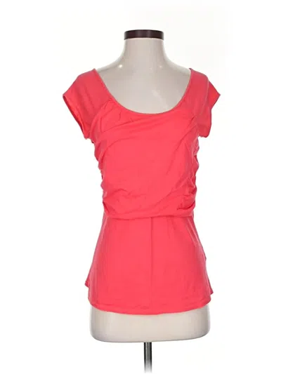 Pre-owned Garnet Hill Short Sleeve Top Red Scoop Neck Tops
