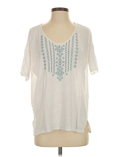 Pre-owned Garnet Hill Short Sleeve T-shirt In Ivory