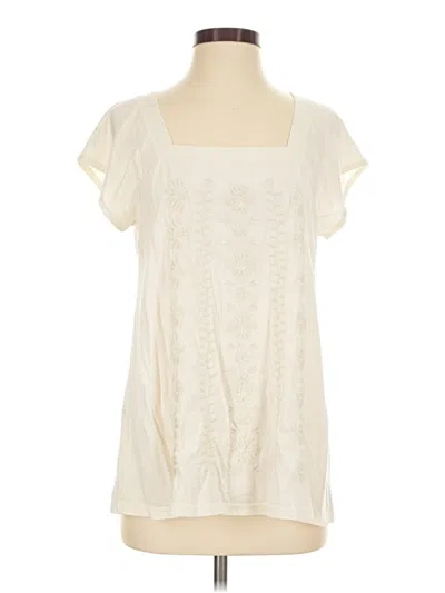 Pre-owned Garnet Hill Short Sleeve T-shirt In Ivory