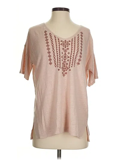 Pre-owned Garnet Hill Short Sleeve T-shirt In Tan