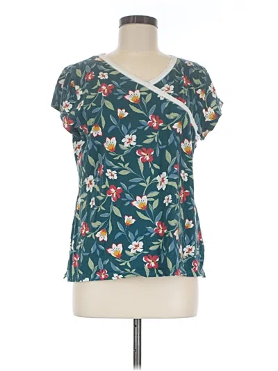 Pre-owned Garnet Hill Short Sleeve T-shirt In Teal
