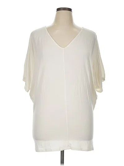 Pre-owned Garnet Hill Short Sleeve T-shirt In White