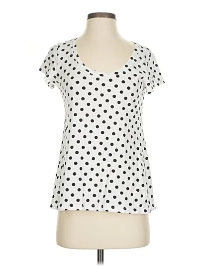 Pre-owned Garnet Hill Short Sleeve T-shirt In White