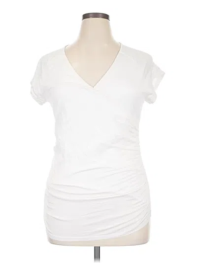Pre-owned Garnet Hill Short Sleeve T-shirt In White