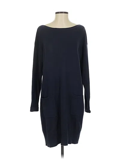 Pre-owned Garnet Hill Silk Pullover Sweater In Blue