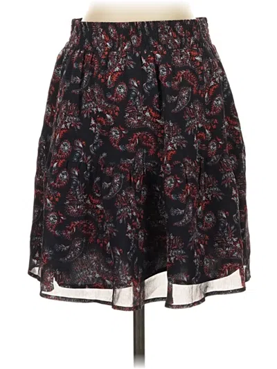 Pre-owned Garnet Hill Silk Skirt In Black