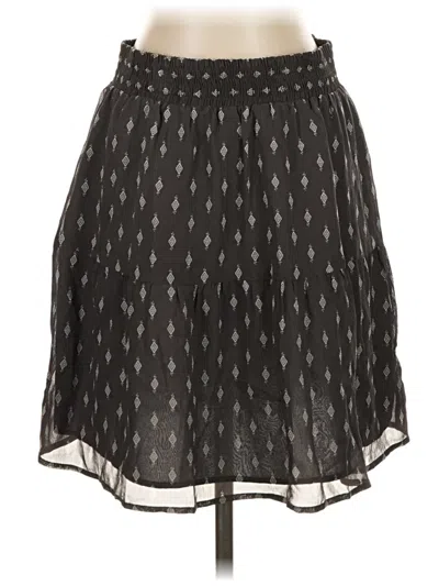 Pre-owned Garnet Hill Silk Skirt In Black