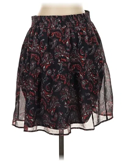 Pre-owned Garnet Hill Silk Skirt In Black