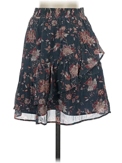 Pre-owned Garnet Hill Silk Skirt In Blue
