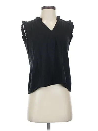 Pre-owned Garnet Hill Sleeveless Blouse In Black