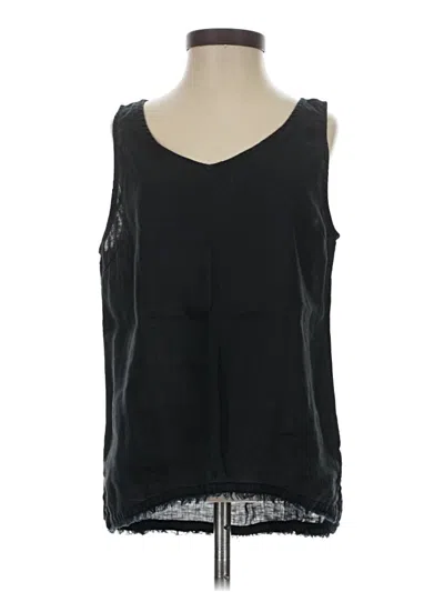 Pre-owned Garnet Hill Sleeveless Blouse In Black