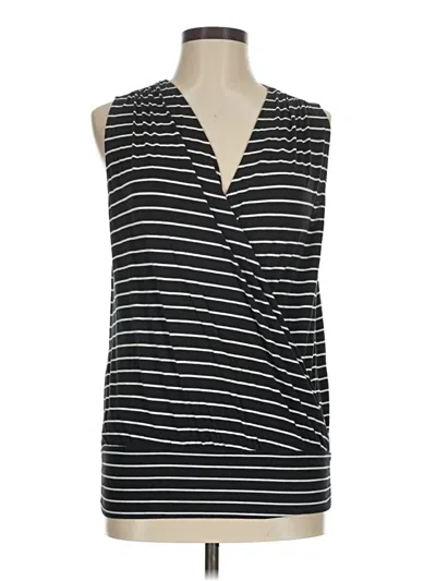 Pre-owned Garnet Hill Sleeveless Blouse In Black