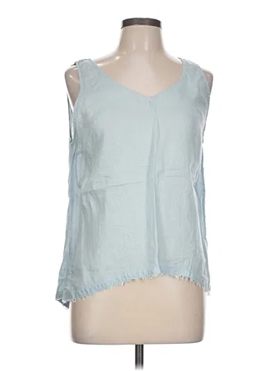Pre-owned Garnet Hill Sleeveless Blouse In Blue