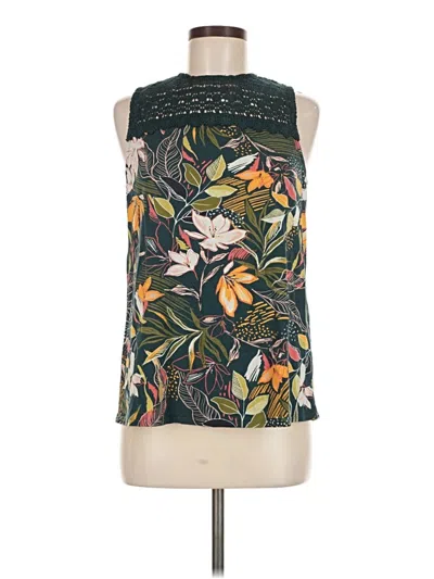 Pre-owned Garnet Hill Sleeveless Blouse In Green