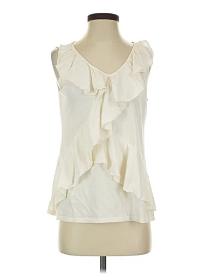 Pre-owned Garnet Hill Sleeveless Blouse In Ivory