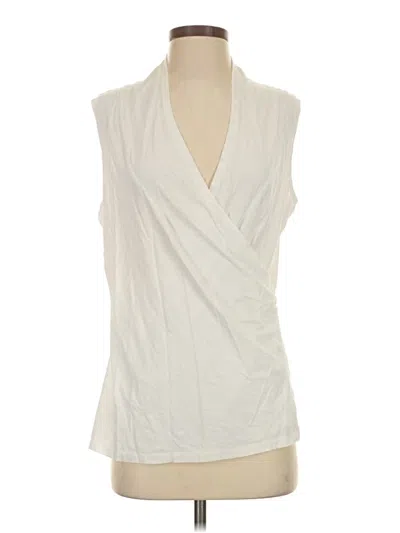 Pre-owned Garnet Hill Sleeveless Blouse In Ivory