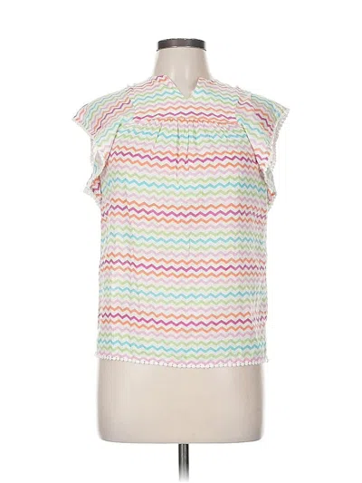 Pre-owned Garnet Hill Sleeveless Blouse In Pink