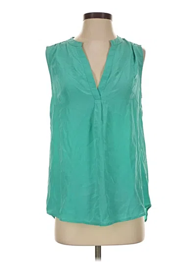 Pre-owned Garnet Hill Sleeveless Blouse In Teal