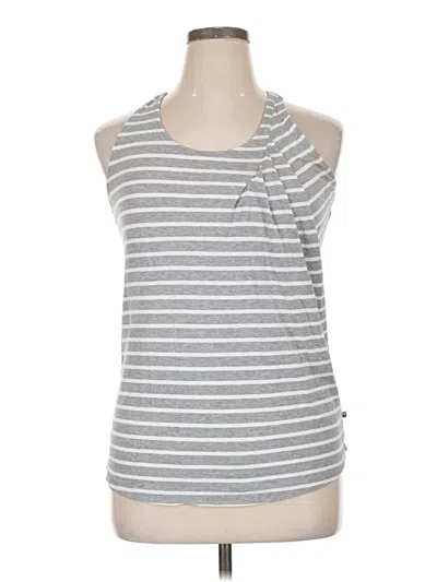 Pre-owned Garnet Hill Sleeveless Top Gray One Shoulder Neckline Tops